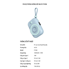 Pin sạc dự phòng từ tính 10000mAh không dây 22.5W miLife P19ZM