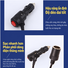 Bộ dây nối dài đầu tẩu sạc ô tô chiều dài 3m