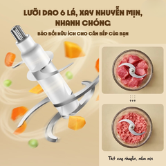 Máy xay ăn dặm Bear QSJ-D02Q1 600ml công suất 200W, cối thủy tinh an toàn