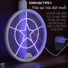 Vợt muỗi đa năng gấp gọn Quange SW1 – Vừa là vợt muỗi, vừa là đèn bắt muỗi tự động