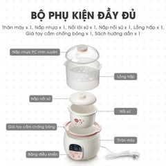 Nồi nấu chậm Bear SUBE001 dung tích 0.8L, 6 chức năng nấu ăn đa dạng