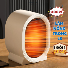 Máy Sưởi Mini Để Bàn có tấm lưới cách nhiệt an toàn, Quạt Sưởi Ấm Mini Hồng Ngoại Tiện Lợi