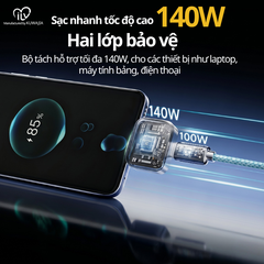 Bộ Ngắt Sạc Tự Động Thông Minh ILV KH-51 sản xuất tại KUWAJIA - Ngắt Sạc Vật Lý Type-C, Hỗ Trợ Sạc Nhanh 140W, Chống Chai Pin & Chống Cháy Nổ