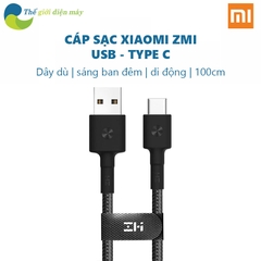 Cáp Type C bọc sợi Kevlar Xiaomi ZMI AL401 100cm Đen