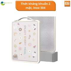 Thớt kháng khuẩn 2 mặt, inox 304 & nhựa PP, dùng thái rau củ, thực phẩm cao cấp không rỉ