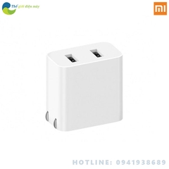 Cốc sạc xiaomi 2 cổng usb hỗ trợ sạc nhanh QC3.0 18W