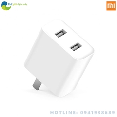 Cốc sạc xiaomi 2 cổng usb hỗ trợ sạc nhanh QC3.0 18W