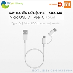 Dây sạc Xiaomi 2 trong 1 Micro Usb và type C 1m SJX02ZM