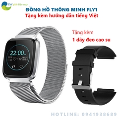 Đồng hồ thông minh FLY1 - Tặng kèm dây đeo cao su - Bảo hành 12 tháng