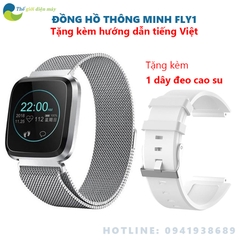 Đồng hồ thông minh FLY1 - Tặng kèm dây đeo cao su - Bảo hành 12 tháng