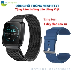 Đồng hồ thông minh FLY1 - Tặng kèm dây đeo cao su - Bảo hành 12 tháng