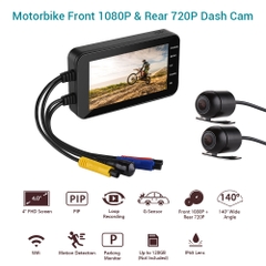 Camera Xe Máy MT003 2 camera màn hình 4' Wifi HD 1080P GPS