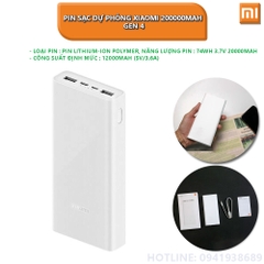 Pin sạc dự phòng xiaomi 20000mah gen 4 22.5W model PB2022ZM