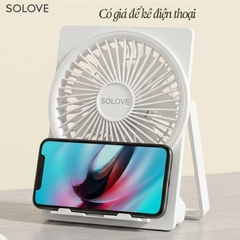 Quạt Tích Điện Để Bàn Siêu Mỏng SOLOVE KP-11 với 6 Cấp Độ Gió, Màn Hình LCD, Tích Hợp Giá Đỡ Điện Thoại