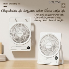 Quạt Tích Điện Để Bàn Siêu Mỏng SOLOVE KP-11 với 6 Cấp Độ Gió, Màn Hình LCD, Tích Hợp Giá Đỡ Điện Thoại