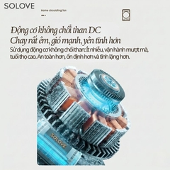 Quạt Tích Điện Để Bàn Siêu Mỏng SOLOVE KP-11 với 6 Cấp Độ Gió, Màn Hình LCD, Tích Hợp Giá Đỡ Điện Thoại