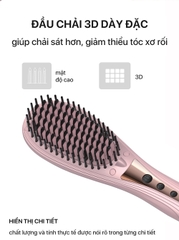 Lược điện chải thẳng tóc cao cấp Bomidi HB1 làm nóng nhanh với 6 mức nhiệt và ion âm bảo vệ tóc