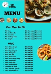 MENU NHÀ HÀNG  - KHÁCH SẠN