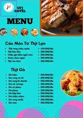 MENU NHÀ HÀNG  - KHÁCH SẠN