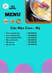 MENU NHÀ HÀNG  - KHÁCH SẠN