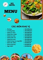MENU NHÀ HÀNG  - KHÁCH SẠN