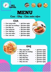 MENU NHÀ HÀNG  - KHÁCH SẠN