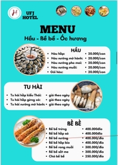 MENU NHÀ HÀNG  - KHÁCH SẠN