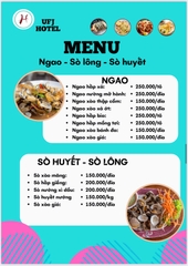 MENU NHÀ HÀNG  - KHÁCH SẠN