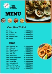 MENU NHÀ HÀNG  - KHÁCH SẠN