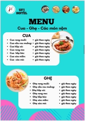 MENU NHÀ HÀNG  - KHÁCH SẠN