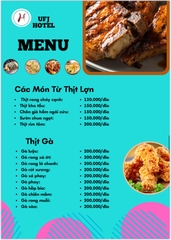 MENU NHÀ HÀNG  - KHÁCH SẠN