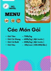 MENU NHÀ HÀNG  - KHÁCH SẠN