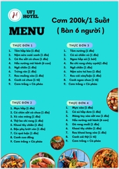 MENU NHÀ HÀNG  - KHÁCH SẠN
