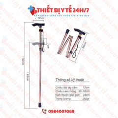 Gậy batoong cho người già gập 4 khúc