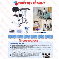 Ghế Nâng Chuyển Bệnh Nhân Có Đệm Ngồi Và Bàn Ăn XC-02
