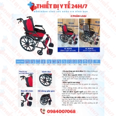 Xe Lăn Sơn Tĩnh Điện Vành Đúc Có Phanh XL-82