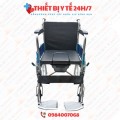 Xe Lăn Có Bô Vệ Sinh Chân Gấp Có Phanh Tay Lucass X-89