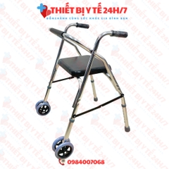 Khung Tập Đi Bánh Kép Có Đệm Ghế Ngồi