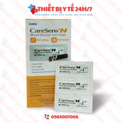 Que Thử Đường Huyết Caresen Tiểu Đường Caresens N - Hộp 25 Test Vỉ