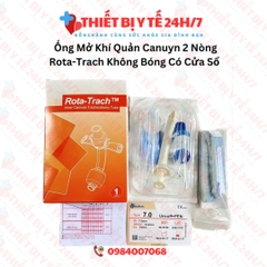Ống Mở Khí Quản Canuyn 2 Nòng Rota-Trach Không Bóng Có Cửa Sổ 7 Hoặc 8 UNCUFF+FEN