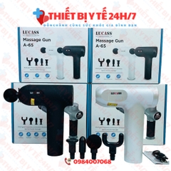 Súng massage cầm tay Lucass A65 công nghệ mỹ - 4 đầu 6 tốc độ