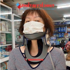 Đai cổ kéo giãn cột sống DiskDr. CS300 Hàn Quốc hỗ trợ đau cổ, thoát vị đĩa đệm kéo giãn tư thế Đứng, Ngồi
