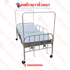 GIƯỜNG BỆNH NHÂN INOX 2 TAY QUAY NÂNG ĐẦU,NÂNG CHÂN