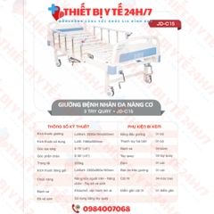 Giường đa năng 3 tay quay, có bàn ăn, có bô vệ sinh (mở bằng tay quay), Humed HM-JDC15