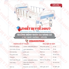 Giường đa năng 2 tay quay, có bàn ăn, có bô vệ sinh (mở bằng chốt), Humed, HM-JDC09