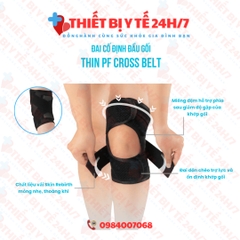 Đai khớp gối bonbone Thin PF Cross belt – Giảm đau, hỗ trợ vận động, chính hãng Nhật Bản