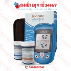 Máy Đo Đường, Đo Acid Uric (Đo Gout) Sinocare Safe AQ UG (Tặng 100 Que + 100 Kim)