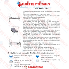 GIƯỜNG BỆNH NHÂN INOX 1 TAY QUAY NÂNG ĐẦU
