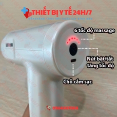 Súng massage cầm tay Lucass A65 công nghệ mỹ - 4 đầu 6 tốc độ