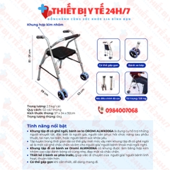 Khung Tập Đi Bánh Kép Có Đệm Ghế Ngồi